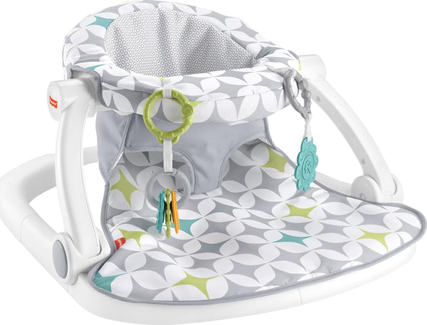 Portable Baby Chair Sit-Me-Up Floor Seat with Developmental Toys & Machine Washable Seat Pad, Starlight Bursts