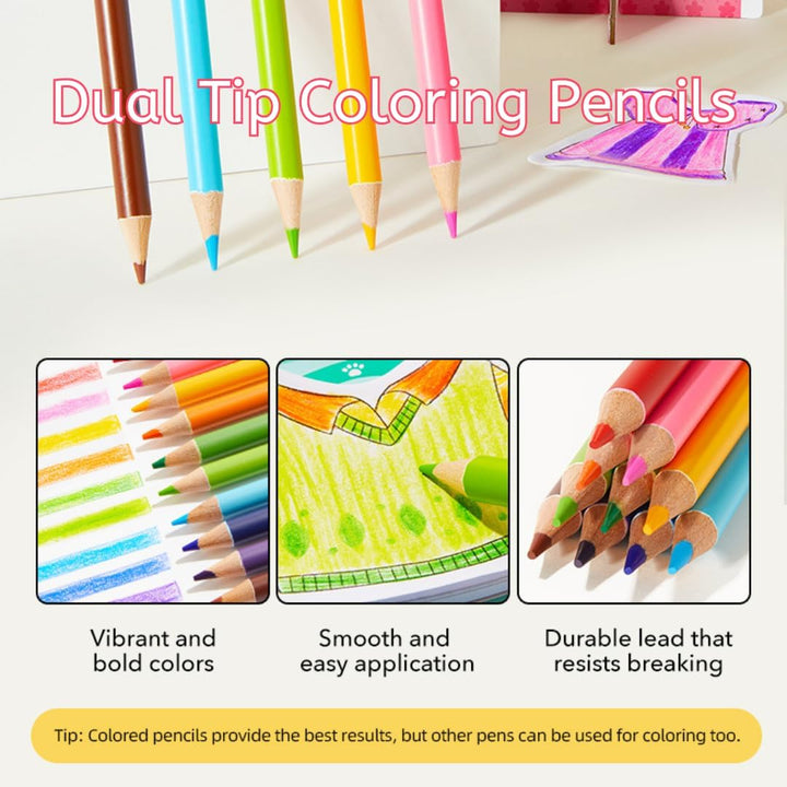 Paper Doll Kits, Reuseable Dress up Paper Doll with Storage Box, DIY Dress up Games for Girls Ages 4-7, Kids Fashion Design Kit with 240 Colorable Clothing Stickers and Dual Tip Colored Pencils