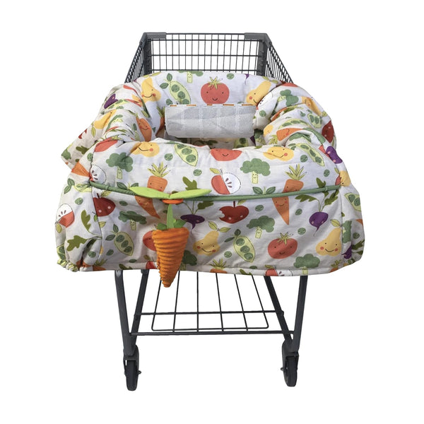 Shopping Cart Cover for Baby - 360° Coverage Cart Cover for Babies with Safety Harness, Toy Tether, One-Hand Placement, Machine-Washable, 6 Month & up - Multicolor Farmer'S Market