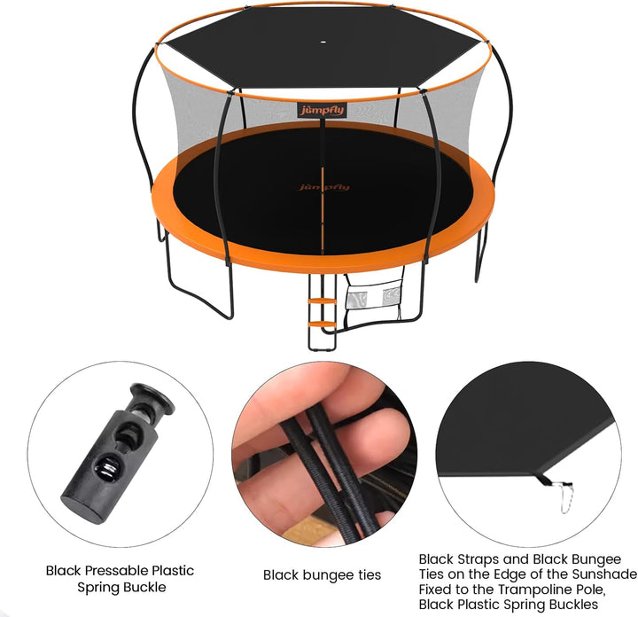 Trampoline Shade Cover, Trampolines Cover for 12FT 8 Straight Pole round Trampolines Sun Protection, Easy to Install,Trampoline Accessories for Backyard Playground