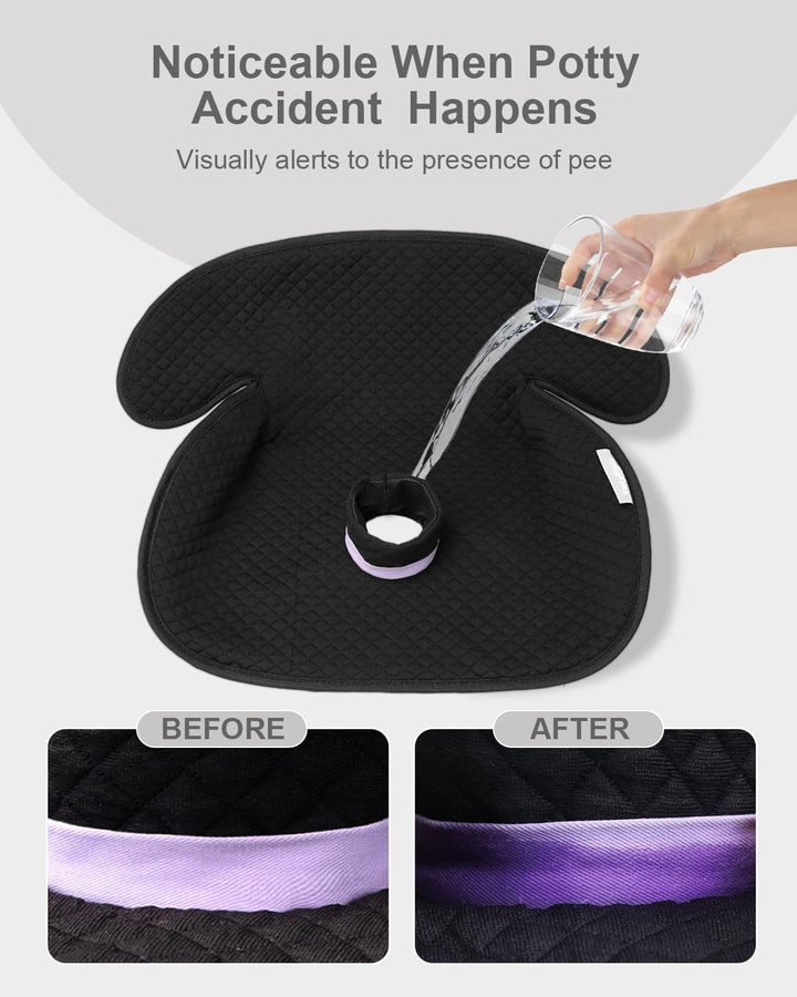 Baby Potty Training Car Seat Protector 2 Pack, Waterproof Car Seat Liner for Potty Training Toilet, Baby Infant Toddler Piddle Pad Fits for Carseat, Stroller, Highchair - 2 Pack, Black