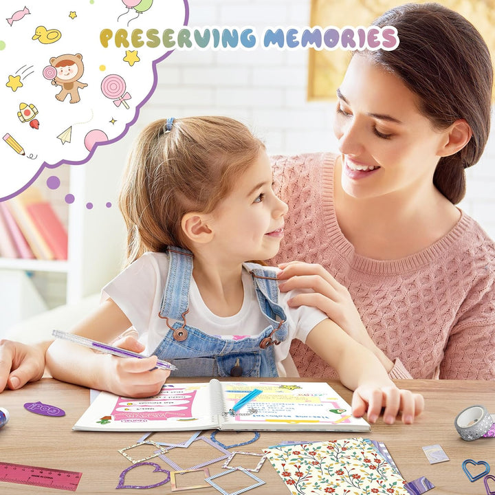2-Pack DIY Journal Kit for Girls - 200+Pcs Journal Set for Tween & Teen Girls, Journaling Art & Crafts Kits, Ideal Gifts for 8 9 10 11 12 13 14 Year Old Girl, Scrapbook & Diary Supplies Set