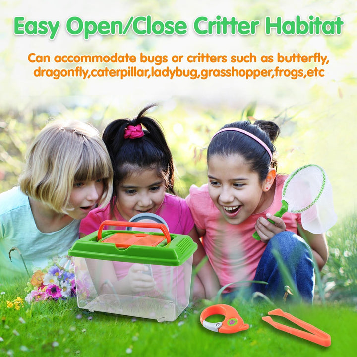 Bug Catcher Kit,Outdoor Toys for Kids Ages 4-8 8-12,Bug Catcher Vacuum with Critter Habitat Case,Butterfly Net,Magnifying Glass,Toddler outside Toys for 3 4 5 6 7 8+ Year Old Boys Birthday Gift