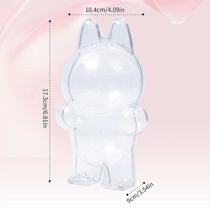 Protective Case for LABUBU, Clear Display Case with Keychain, (Doll Excluded, 1PCS Style a Standing)