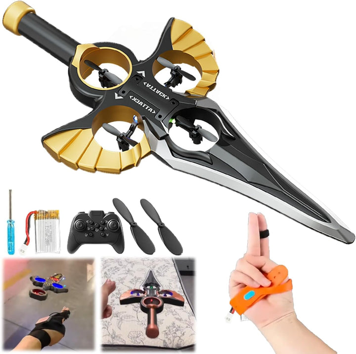 Remote Flying Sword - 3-Speed Control, 2025 New Stunt Flying Sword, 360 Stunt Rollingt Easy to Flying RC Glider, Gift for Teens & Adults (Finger Control-Copper)