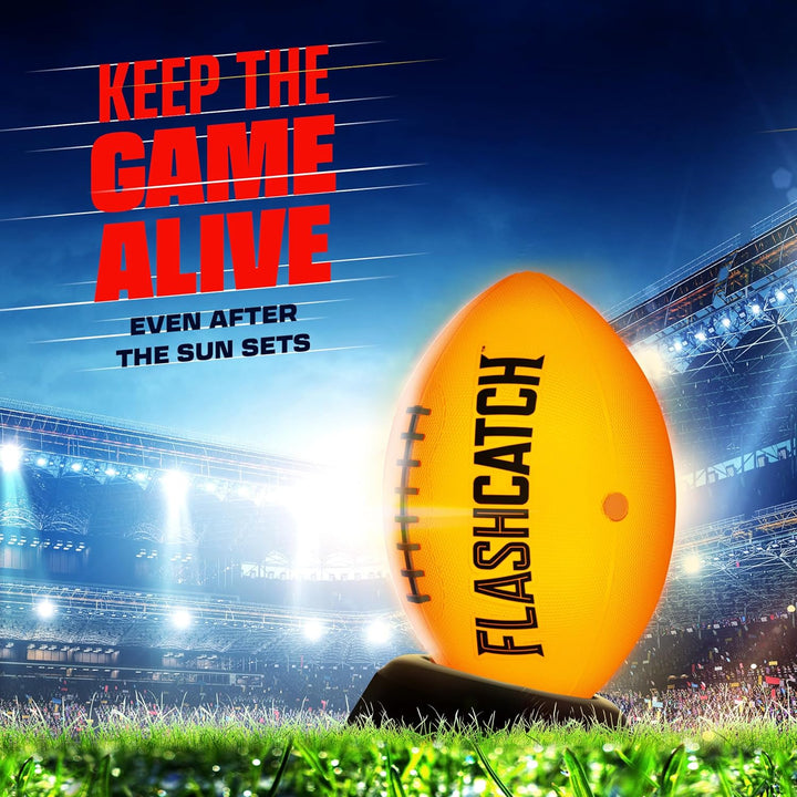 Light up Football - Glow in the Dark Ball - NO 6 - Boys Gifts - Outdoor Sports, Birthday Gifts for Boys 8-15+ Year Old - Kids Teenage Youth Gift Ideas - Boy Toys Stuff Ages 8 9 10 11 12 13 14 15