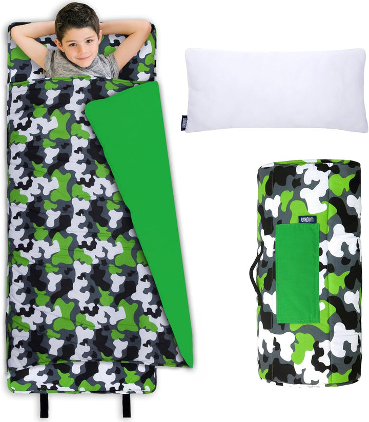 Kids Original Nap Mat – Cozy Kids Sleep Mat with Pillow, Ideal for School & Travel - Trains, Planes, and Trucks