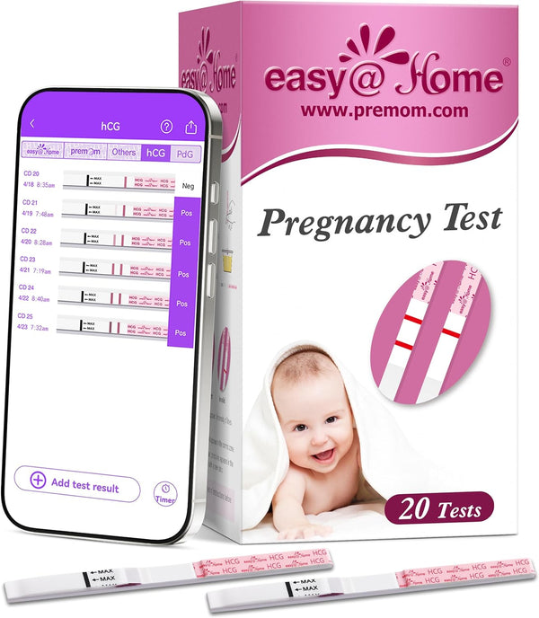 Pregnancy Test Strips Kit, 20 Pack Early Detection Hcg Tests - Bulk Pregnancy Strips - Powered by Premom APP