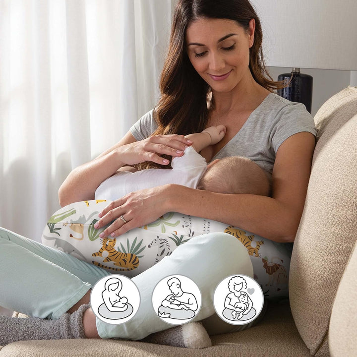 Nursing Pillow Cover, Colorful Wildlife, Cotton Blend, Fits the Original Support for Breastfeeding, Bottle Feeding, and Bonding, Cover Only, Sold Separately
