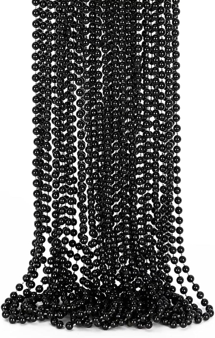 Mardi Gras Beads, 12PCS Bead Necklace Party Favors, Metallic 6 Kinds of 33" Beaded Necklaces Costumes Stuff, Festival Parade Throw Accessory Sets for Mardi Gras Celebrations Decorations
