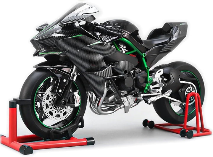 1/6 Scale H2R Alloy Diecast Motorcycle with Sound & Light, High-Gloss Spray Finish, Premium Rubber Tires – Detailed Collectible Gift with Racing-Inspired Design (A-Black)