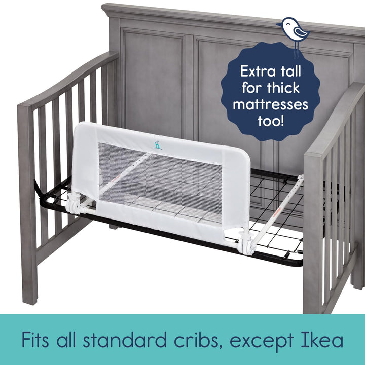 Convertible Crib Bed Rail for Toddlers, Crib Rail Guard with Reinforced Anchor Safety