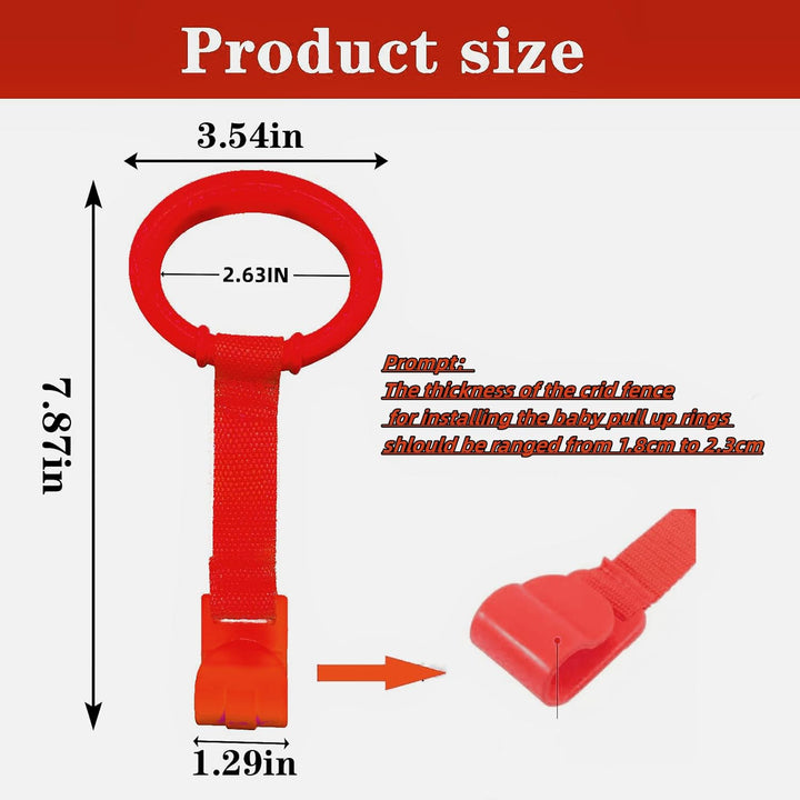 Baby Pull up Rings,Standing Walker Crib Tool 4 Pieces Playpen Crib Hook Ring Help Baby Stand Universal Walking Training Tool