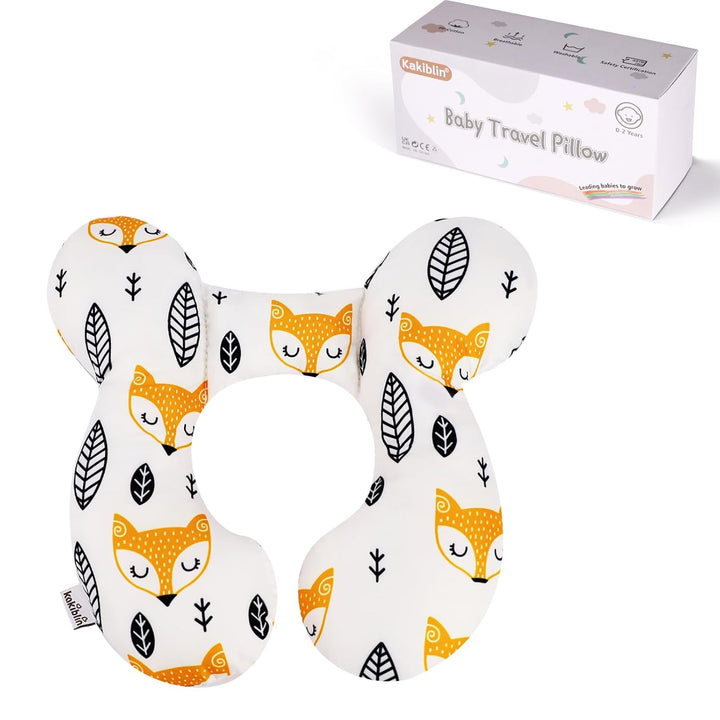 Baby Travel Pillow,Baby Neck Pillows for Car Seat,Upgraded Baby Head Pillow,Toddler Head and Neck Baby Support Pillow for Car Seat, Pushchair,Travel (Gray Fox)