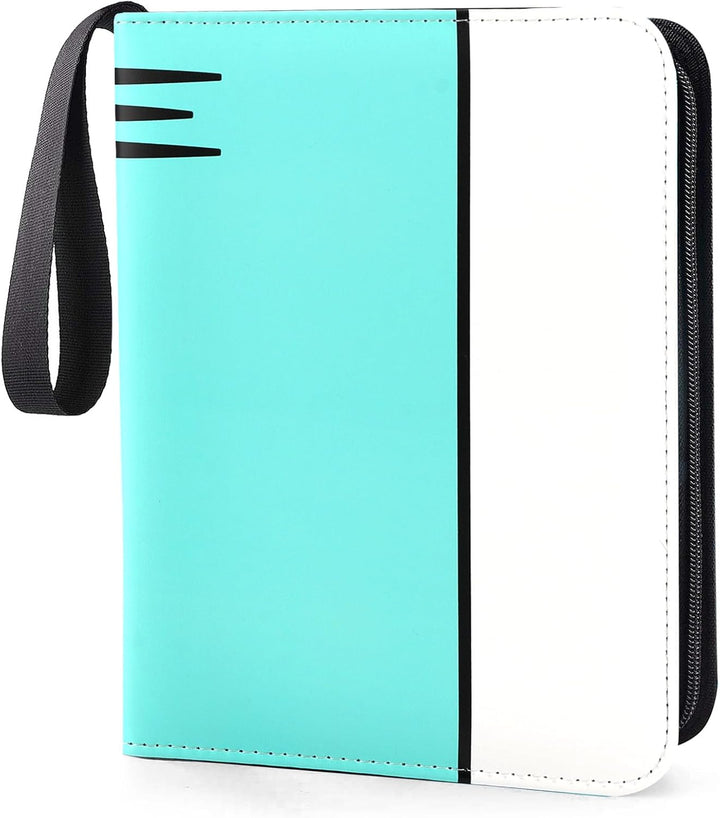 Card Binder 4 Pocket, Collectible Trading Card Albums Fits 400 Cards with 50 Removable Sleeves, Portable Trading Card Binder Collection Album Holder, Game Card Case Book with Zipper for Gifts, L-Green