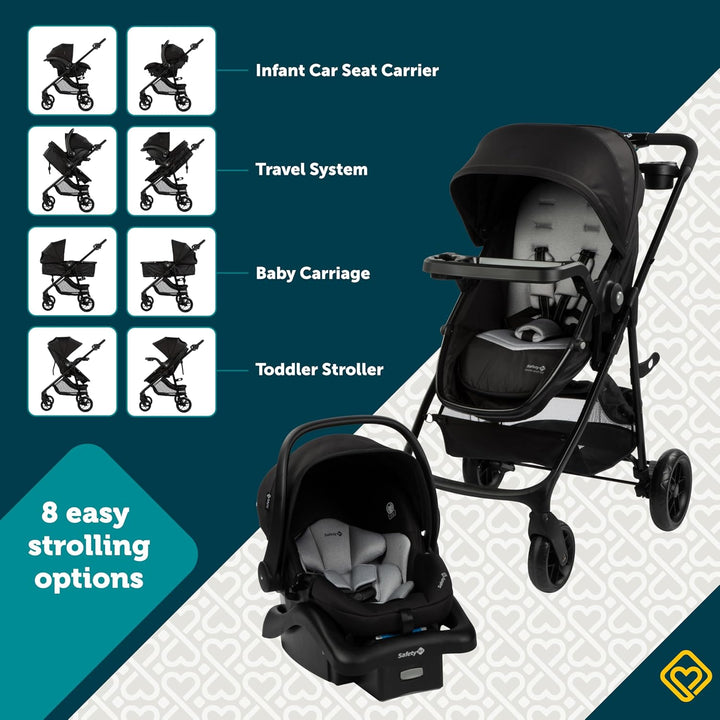Grow and Go Flex 8-In-1 Car Seat Stroller Combo, Baby Stroller Travel Systems for Infants 4-30 Lbs, Stroller and Carseat Combo Set, Foundry