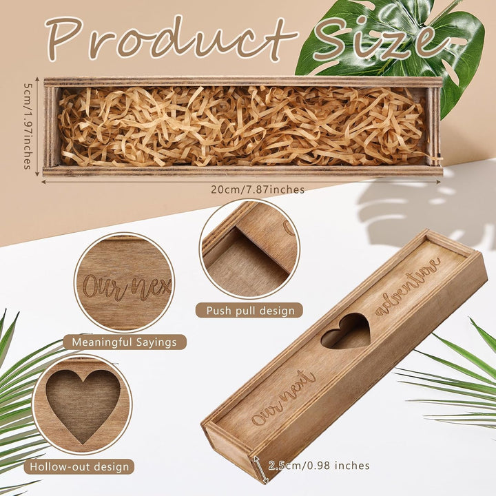 Pregnancy Test Gifts Box Keepsake Box Pregnancy Announcement for Husband Wooden Baby Reveal Announcements Surprise Ideas Test Holder Baby Souvenir Gifts for Dad Grandma Grandparents(Brown)