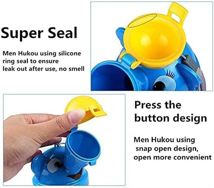 [500ML] Portable Baby Child Kids Travel Potty with Clean Brush,Hygienic Leak Proof Urinal Emergency Toilet for Camping,Car Travel,Outside,Park.Kid Toddler Pee Training Cup,Pee Bottle for Kids,Boy