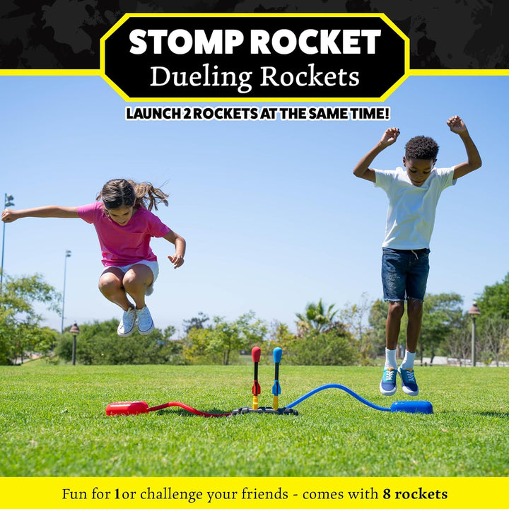 Original Dueling Rocket Launcher for Kids, 8 Rockets - Fun Backyard & Outdoor Kids Toys Gifts for Boys & Girls -Toy Foam Blaster Set Soars 200Ft - Multi-Player Launcher Stand