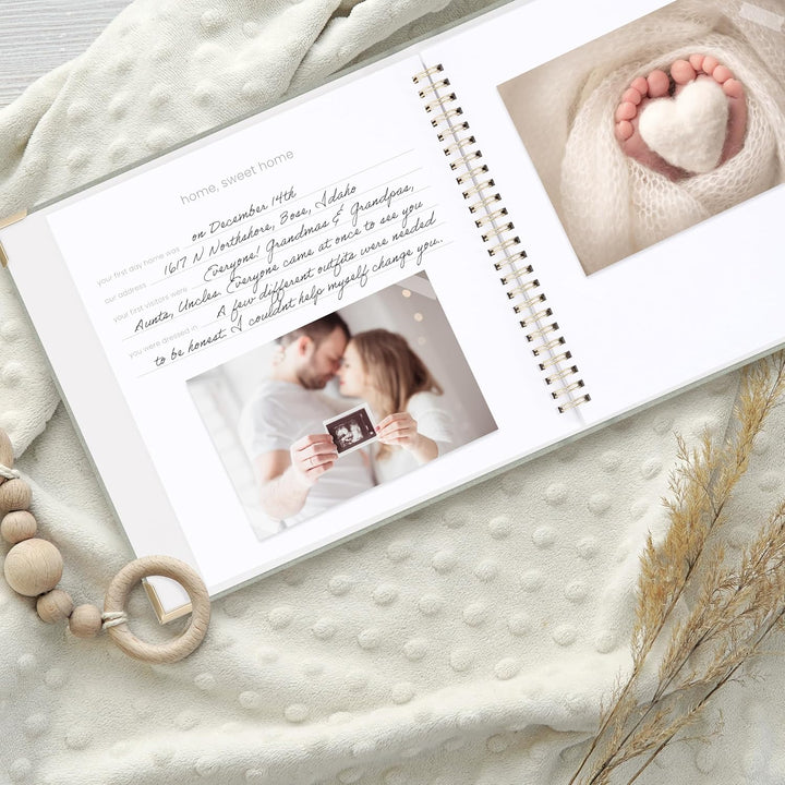 Keepsake Baby Memory Book for Boys and Girls – Timeless First 5 Year Baby Book with Photoslots – Cute Journal Scrapbook or Photo Album - Record a Milestone for Every Event from Birth to Age 5
