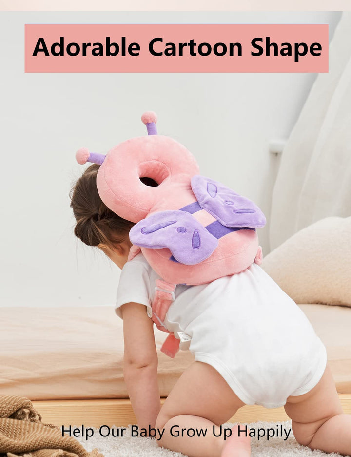 Toddler Baby Head Protector Backpack for Toddler Walker with Knee Pads&Anti-Slip Socks, Angel