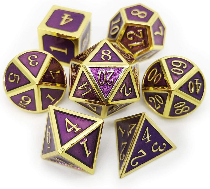 Bloodstained Metal DND Dice Set Blood Polyhedral D&D Dice Compatible with Dungeons and Dragons Gift TTRPG Antique Metal Halloween Dice
