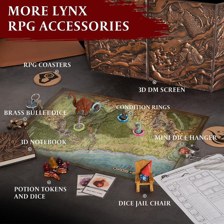 DND DM Screen 5E - D&D Dungeon Master Screen 3D Faux Leather with Customizable Inserts - Dungeons and Dragons GM / Game Master Accessories Gift for Man or Woman. Hide Your Dice Rolls, Maps & Books