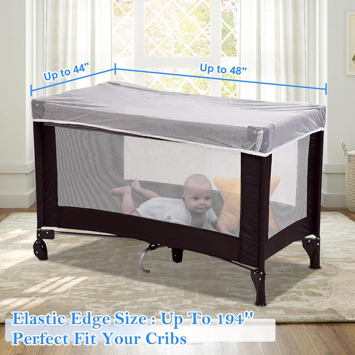 Mosquito Net for Stroller, Baby Bug Netting with Storage Bag, Breathable & Portable Mosquito Nets for Strollers, Car Seat, Bassinet, Cradle, Playard, Travel Mini Crib (White)