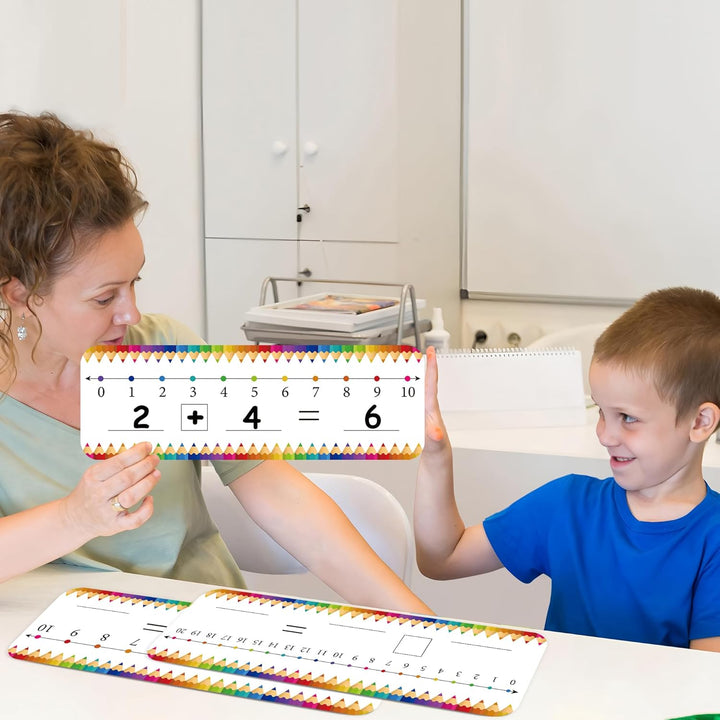 36 Pcs Number Line Dry Erase Board Cards Double Sided Writable and Erasable Number Line Boards Cards Colorful Pencil Board Featuring 0-10 on One Side, 0-20 on the Other Side for Classroom Students