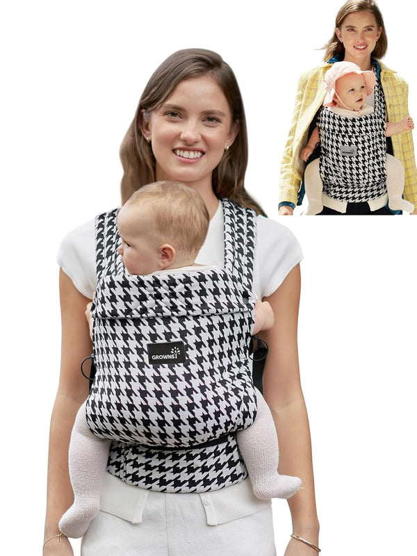 Baby Carrier Newborn to Toddler, Ergonomic Baby Toddler Carrier Slings Wraps with Head Support, Easy to Wear, Infant Carrier Baby Gift, Travel and Hiking Friendly,For 7 to 44 Lb(Houndstooth)