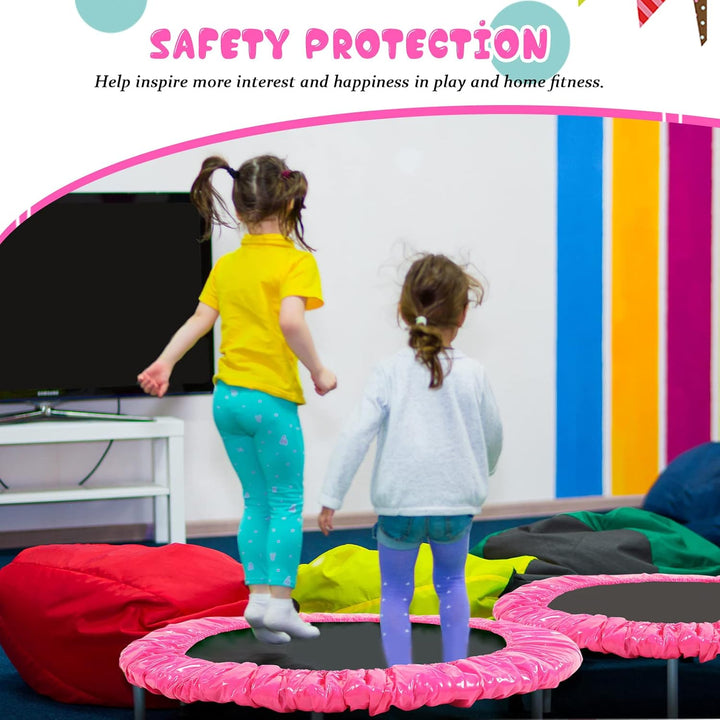 Trampoline Spring Cover round Trampoline Replacement Pad Waterproof Serviceable 40 Inch Safety Cover for Kids Men Women Indoor Home Fitness, Hot Pink