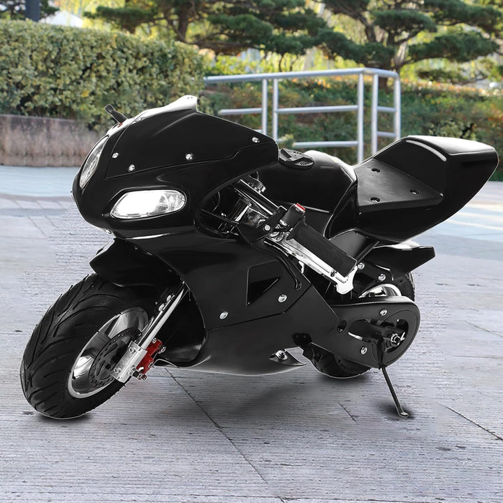 50Cc Kids Dirt Bike,Mini Dirt Bike Gas Powered,Off Road Mini Motorcycle with Front Rear Disc Brakes,Pull Start,2-Stroke Pit Bikes Pocket Motorbike for Kid 8-14,Pocket Bikes for Child Teens B