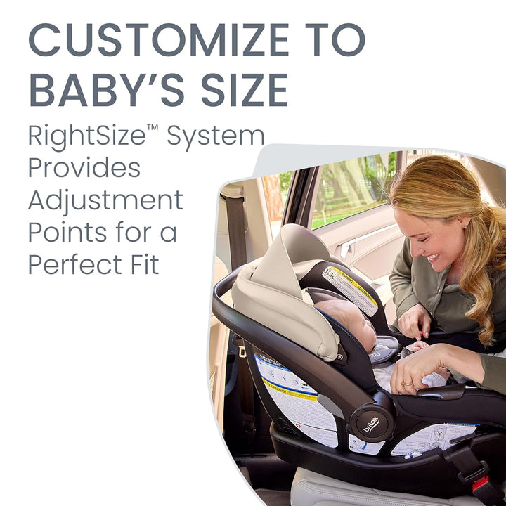 Willow Brook S+ Baby Travel System, Infant Car Seat and Stroller Combo with Alpine Base, Clicktight Technology, Safewash Insert and Cover, Sand Onyx