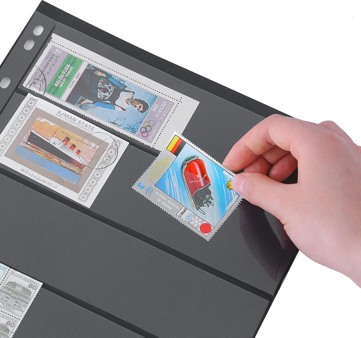 Stamp Collection Inserts - Collector Stamp Album 12 Sheets with 4 Mixed Sizes for Stamp Collection Binder Kit IS01MX112