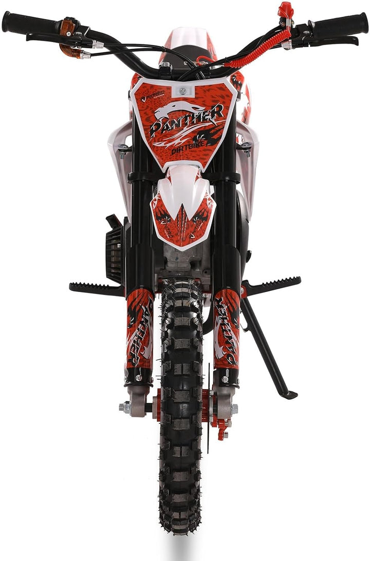 Kids Dirt Bike 50CC 2-Stroke Youth Pit Bike - Off-Road Gas Dirt Motorcycle with Pull Start Gas Power Motocross Children Pocket Motorbike (USA Stock) Max Speed 40KM/H 330LBS Red