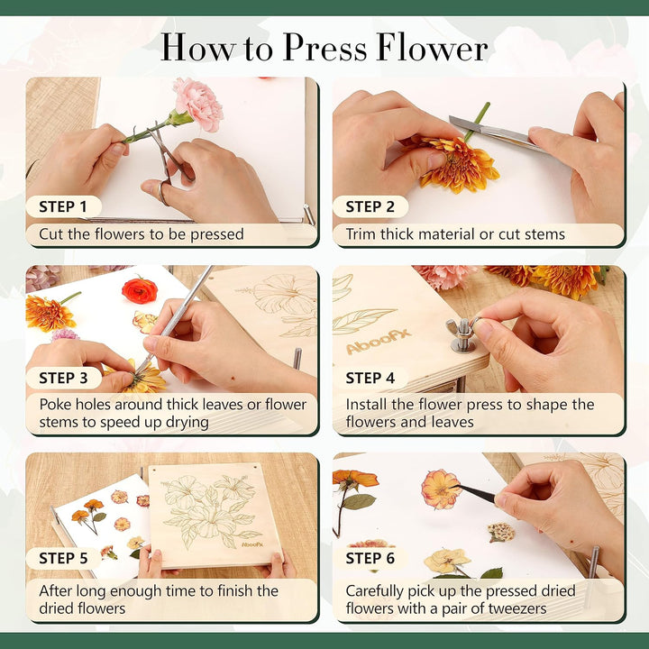 Flower Press Kit, Craft Kits 11"X11" 10 Layers Wooden Flower Pressing Kit for Crafts Pressed Flowers and Plant for DIY Art, Preservation for Bookmark Frame Wedding Flower Drying