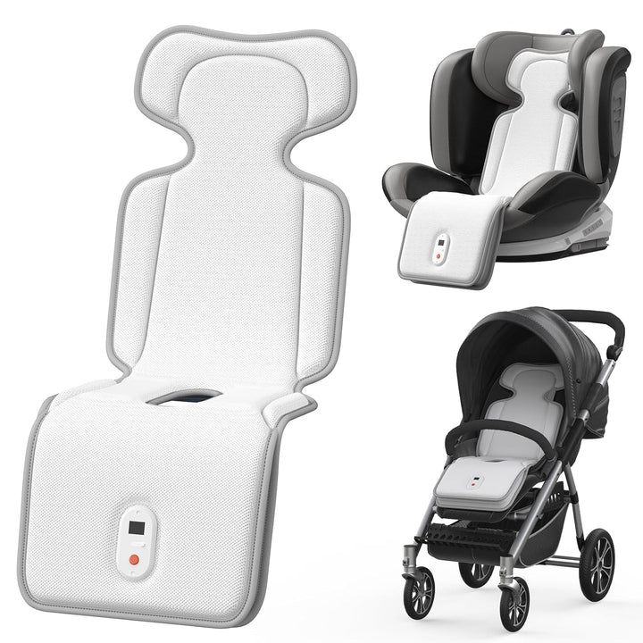 Baby Stroller Cooling Pad, 3D Breathable Carseat Cooling Pad with 2 Built-In Blower, Max 10H Ventilation 3 Speeds 10000Mah Rechargeable Cooling Mat Liner for Toddler Baby Summer Essentials