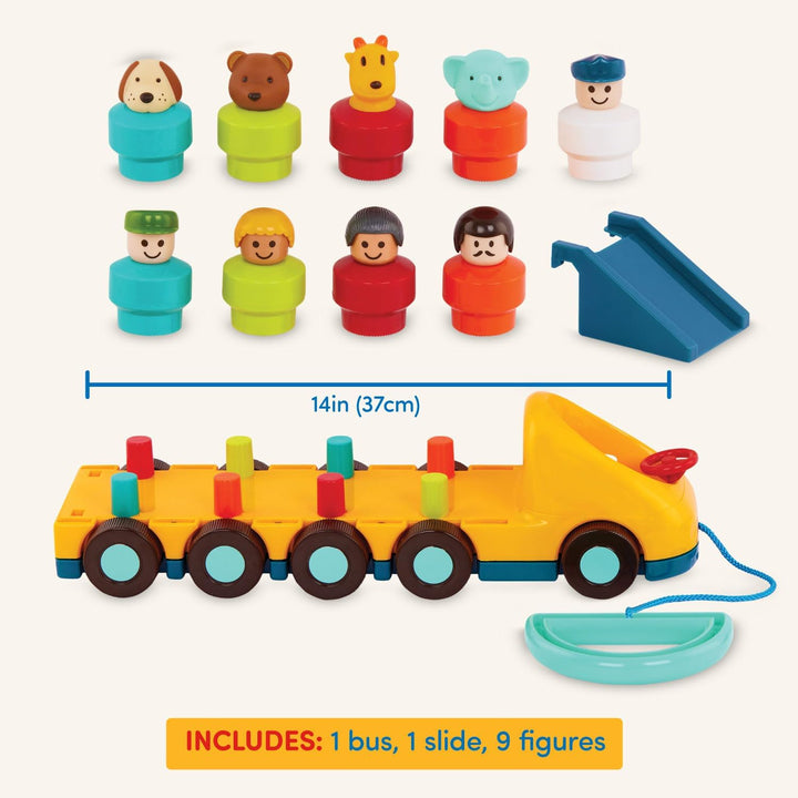 – Toy Bus for Toddlers with Moving Parts & 9 Figures – Developmental Toy for Babies – Spinning Bus – 18+ Months