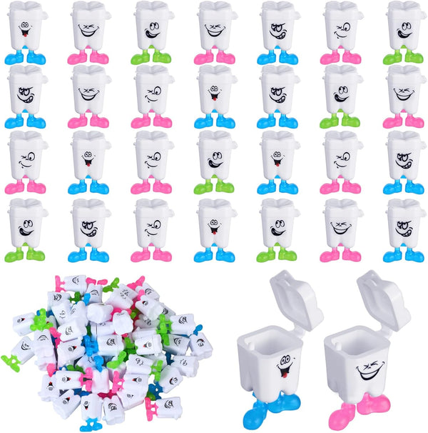 30 Pcs Teeth Storage Box Lovely Baby Milk Tooth Organizer Container Teeth Saver save Box with Expression Case Gift for Kids Child Keepsake Children