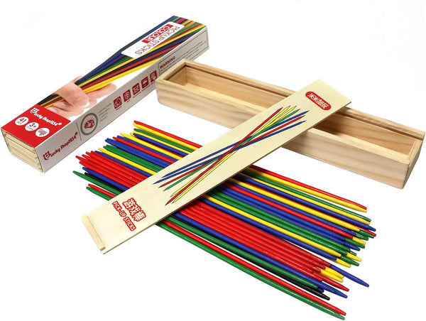 Classic Wooden Thin Pick up Stick Game 41 Pieces Fun Family Game Gift Idea 9.8 Inch Long