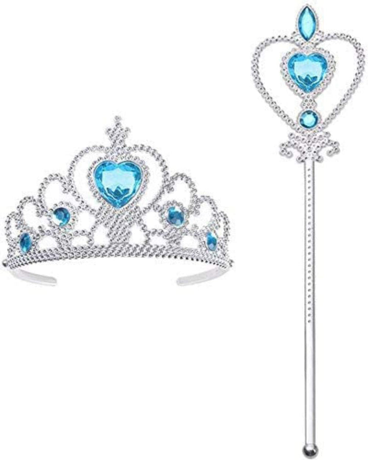 Princess Dress up Accessories, 2PCS Princess Crown and Wands for Little Girls, Jewelry Toy Gifts Set Christmas
