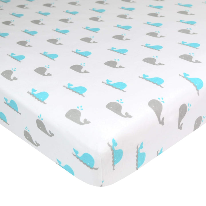 2 Pack 100% Natural Cotton Fitted Pack and Play Sheets 39" X 27" - Soft & Breathable Pack N Play Sheets for Playard & Mini Crib Mattress, Gray Star/Gray Zigzag, for Boys & Girls