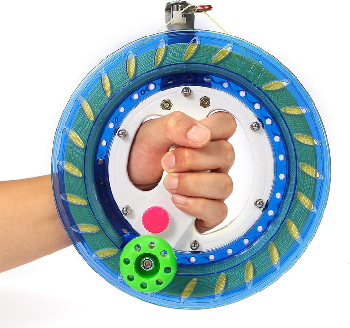 Kite Reel and Kite String with Reel, 8 Inches Dia Includes 1000Ft Line High Strength Kite String, Kite String Spool Wiht Lock for Outdoor Kites (Blue)