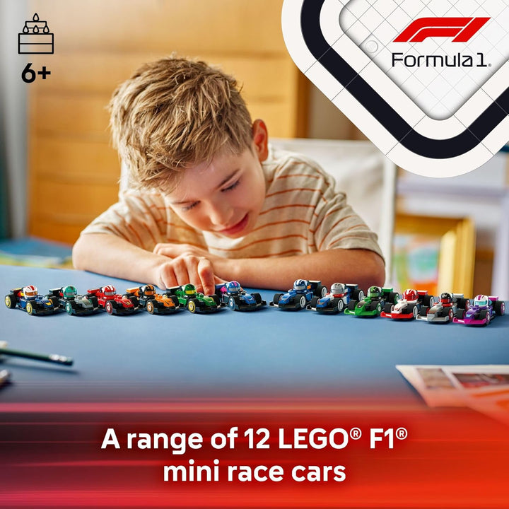 F1 Collectible Race Cars, 6 Pack - Building Set for Boys & Girls, Ages 6+ - Birthday Party Favor or Gift - Mystery Box W/Surprise F1 Car Toys - Travel Toys for Kids - 66796