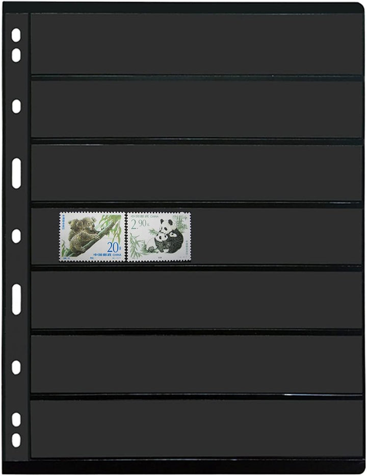 20 Sheet Stamp Pages, 1 Rows Pages for Stamp Collectors, 9-Hole Standard Page Fit Stamp Album Binder, Professional Pack
