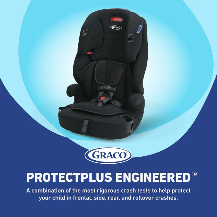 Tranzitions 3-In-1 Harness Booster Car Seat, Forward Facing Car Seat, Highback, to Backless Booster, Black