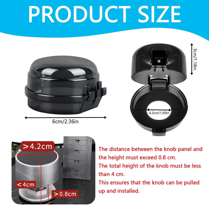 Gas Stove Knob Safety Covers: 6Pcs Child Proof Stove Covers, Non-Universal Baby Proof Oven Knobs Locks for Only Height under 1.65"