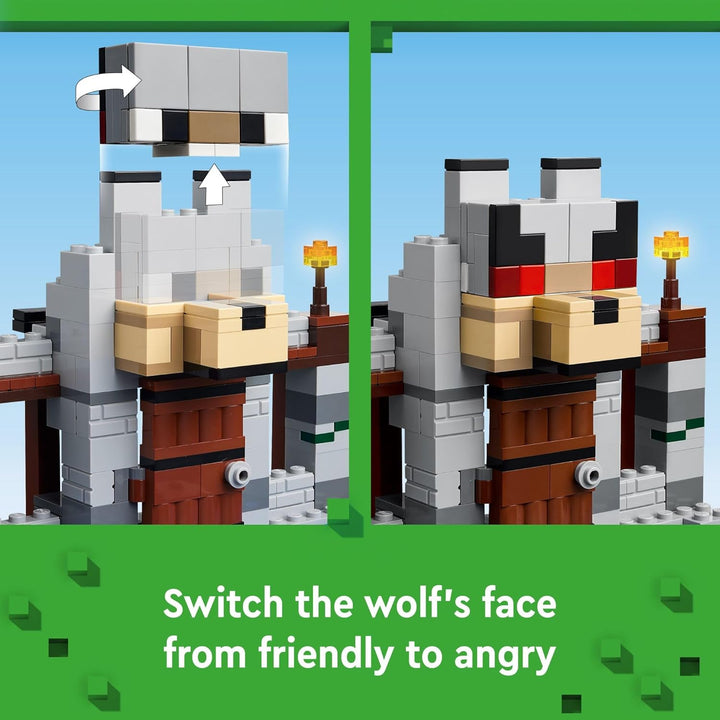 Minecraft the Wolf Stronghold Fortress Playset, Video Game Toy for Boys and Girls, Action Packed Castle Building Set with Minecraft Minifigures, Minecraft Toy Gift for Kids Ages 8 and Up, 21261
