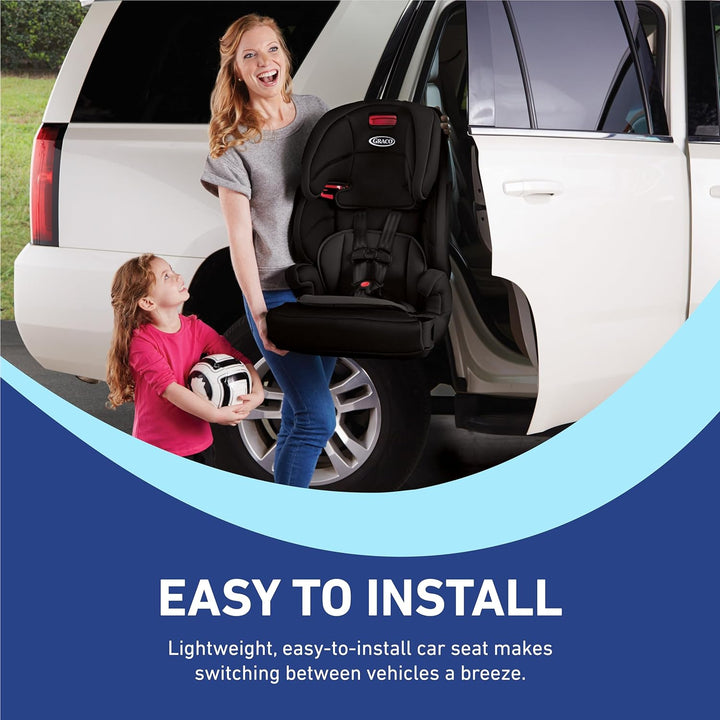Tranzitions 3-In-1 Harness Booster Car Seat, Forward Facing Car Seat, Highback, to Backless Booster, Black