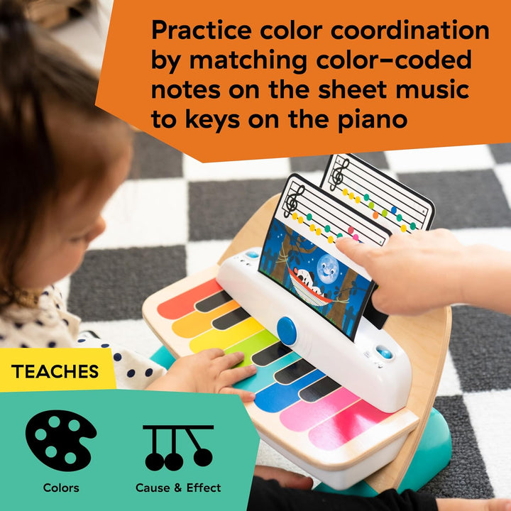 and Hape Magic Touch Wooden Toy Piano, Montessori Musical Learning Toy for Babies and Toddlers 6Mo+